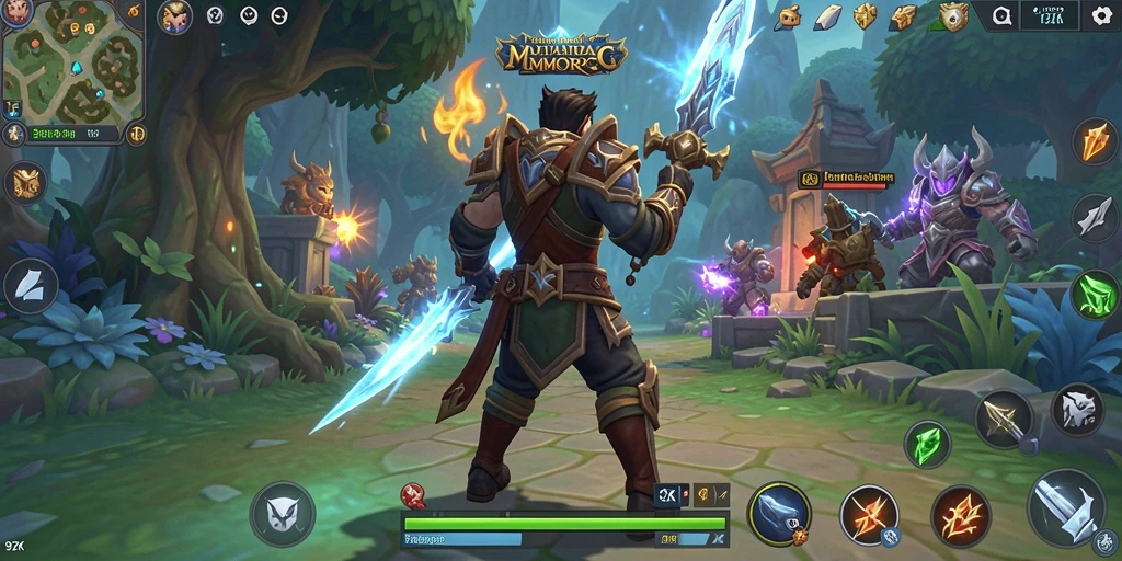 Menampilkan aksi seru dalam gameplay MMORPG 9ZK.