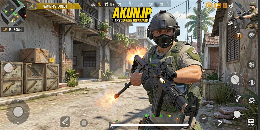 Gameplay intens AKUNJP dengan pertempuran FPS yang seru.