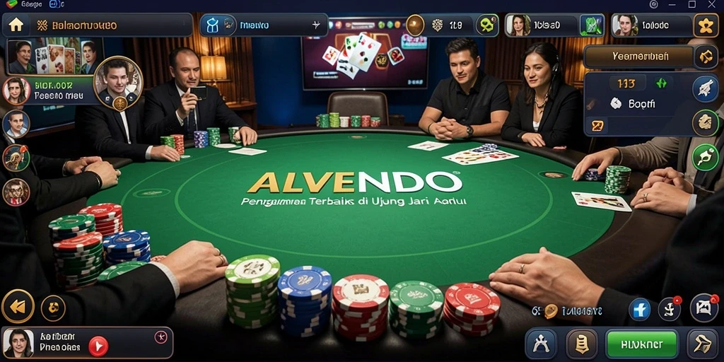 Tampilan gameplay poker yang menarik di ALVENDO.