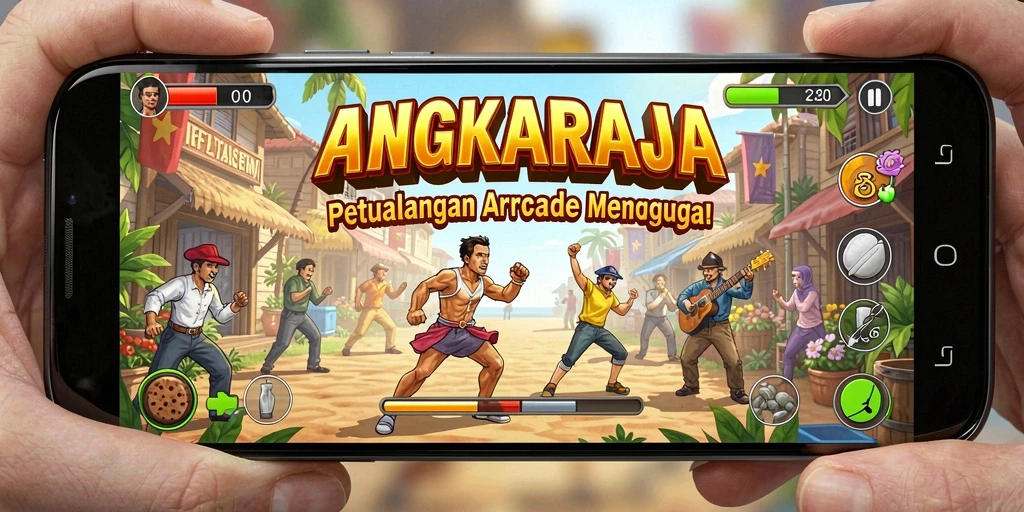 Screenshot gameplay seru dari ANGKARAJA dengan aksi dinamis.