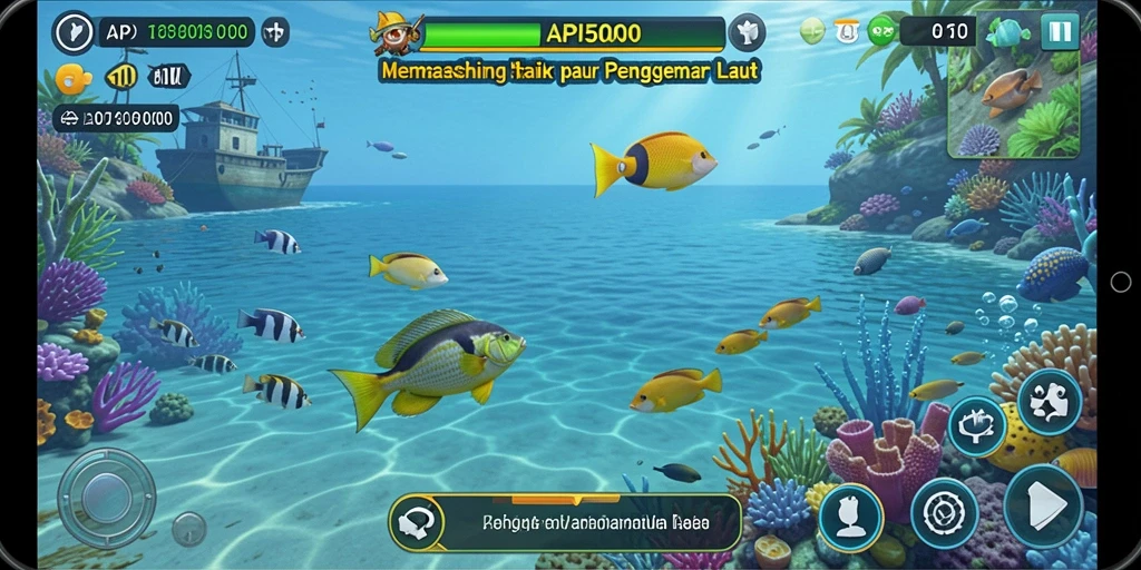 Tampilan gameplay API5000 yang menakjubkan saat memancing.