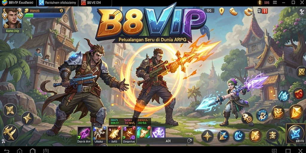 Tampilan aksi mendebarkan dalam gameplay B8VIP ARPG.