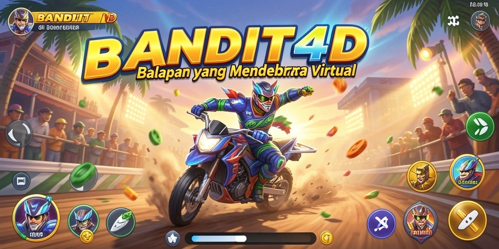 Gameplay BANDIT4D yang penuh aksi balapan yang menegangkan dan mendebarkan.