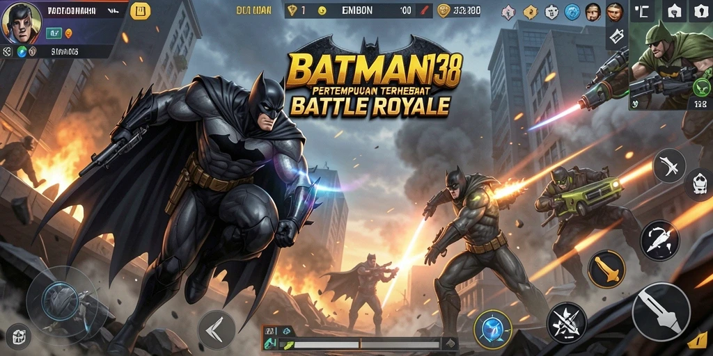 Tangkapan layar gameplay dari BATMAN138 menunjukkan pertarungan intens Battle Royale.