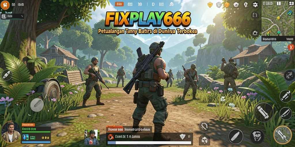 Tampilan gameplay FIXPLAY666 yang menampilkan petualangan seru di dunia terbuka.