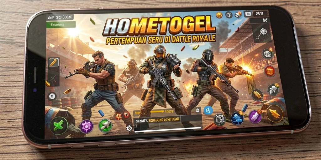 Gameplay Battle Royale yang intens dan seru di HOMETOGEL.