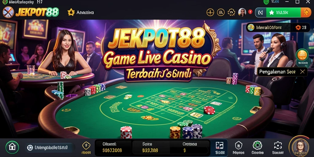 Tampilan gameplay Live Casino yang mendebarkan dari JEKPOT88.