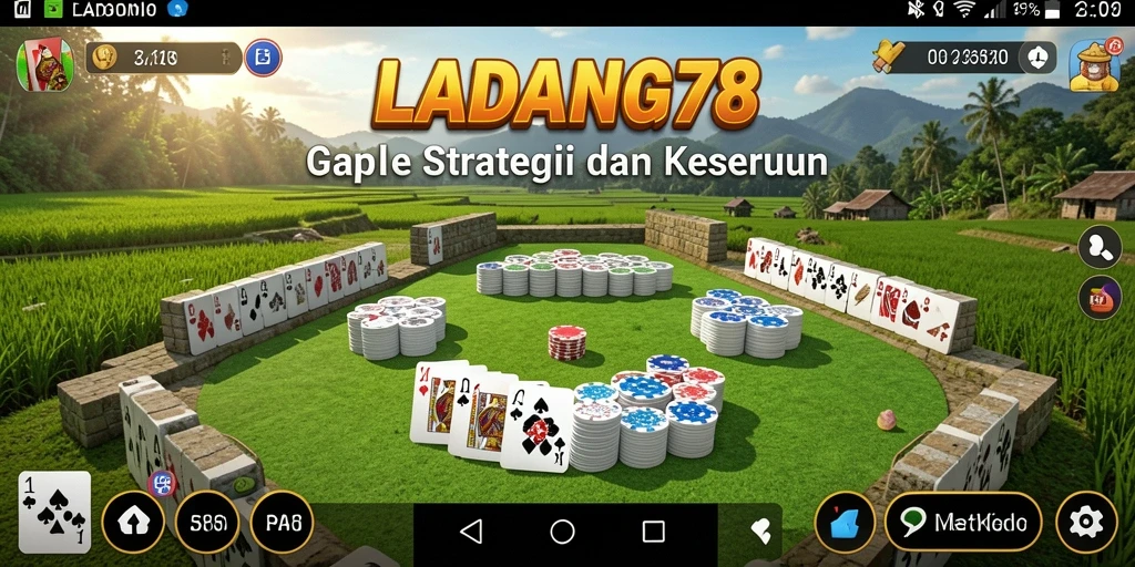 Screenshot gameplay <strong>LADANG78</strong> menampilkan momen menegangkan dalam permainan Gaple.