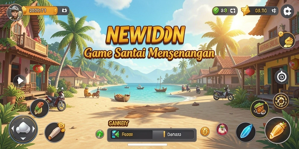 Tampilan gameplay <strong>NEWIDN</strong> yang ceria dan berwarna-warni.