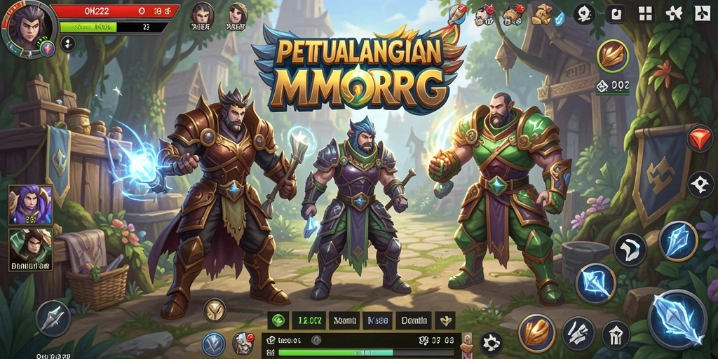 Tampilan menarik gameplay petualangan di dunia MMORPG.