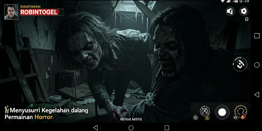 Tangkapan layar menunjukkan momen menegangkan dari gameplay ROBINTOGEL.