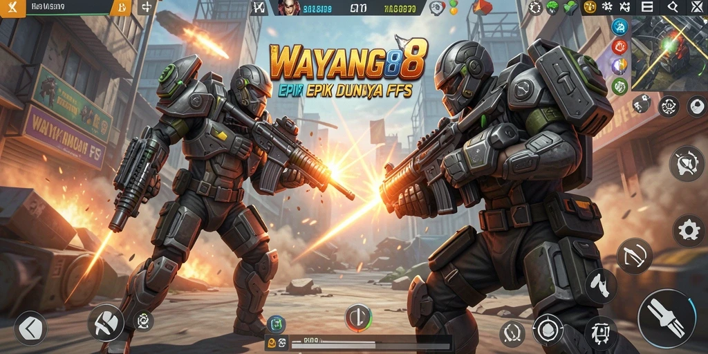 Tampilan menakjubkan dari gameplay FPS WAYANG88 yang seru.