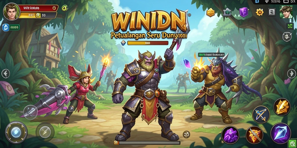 Tampilan gameplay <strong>WINIDN</strong> dengan aksi pertarungan RPG yang seru.