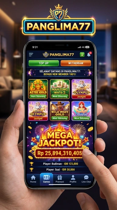Tampilan aplikasi panglima77 yang modern dan menarik.